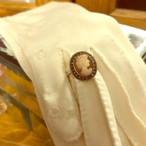 Sterling silver cameo ring.